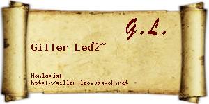 Giller Leó névjegykártya